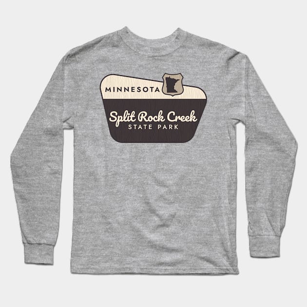 Split Rock Creek State Park Minnesota Welcome Sign Long Sleeve T-Shirt by Go With Tammy